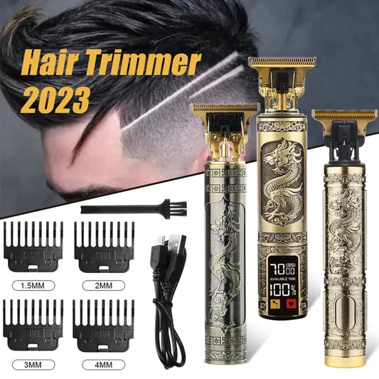 "Precision T9 Metal Trimmer: Cordless Hair & Beard Shaving Mastery for Men"